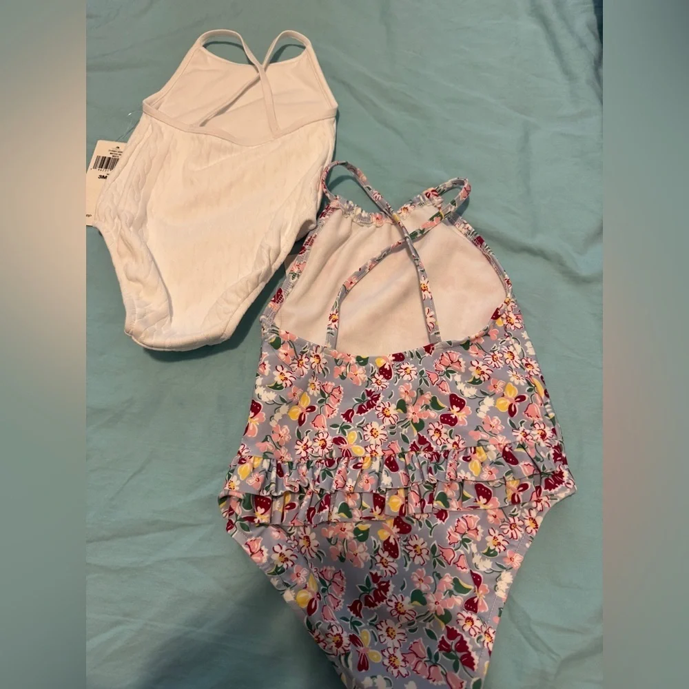NWT baby girl polo Ralph Lauren one piece swimsuits pack of 2! Sz 3-6m, 9-12m